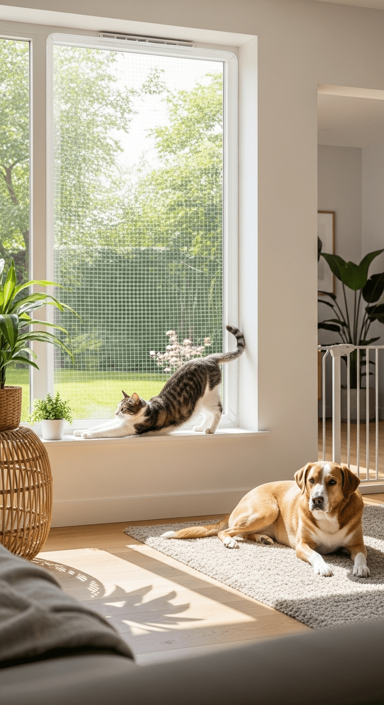 Anti-fugue & sécurité à la maison : filets fenêtres/balcon, barrières & chatières intelligentes - My Animal Lovers