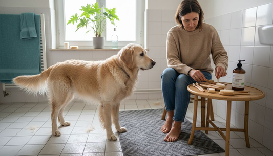 Toutou fin prêt pour une séance de toilettage écolo à la maison