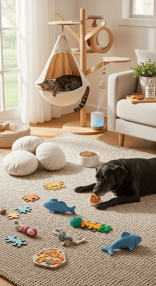 Apaisement & jeux interactifs : phéromones, fleurs de Bach, puzzles & hamacs pour des animaux vraiment zen - My Animal Lovers