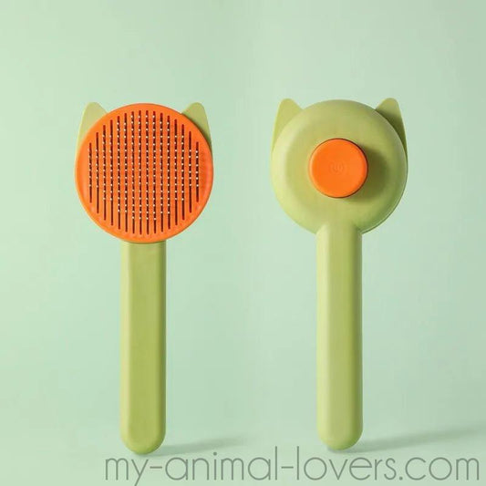 Brosse de toilettage à bouton poussoir pour animaux de compagnie